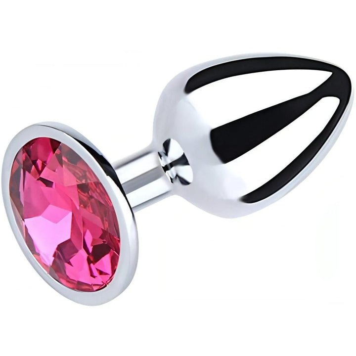 Plug anale in metallo con Diamante rosa - Small