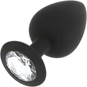 Plug anale in silicone con Diamante bianco - Taglia XL, Nero