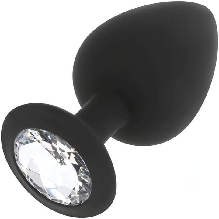 Plug anale in silicone con Diamante bianco - Taglia XL, Nero