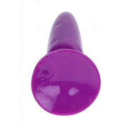 Dettaglio testa circolare liscia plug anale viola intenso su sfondo bianco