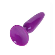Plug anale viola curvilineo con finitura lucida e base piatta