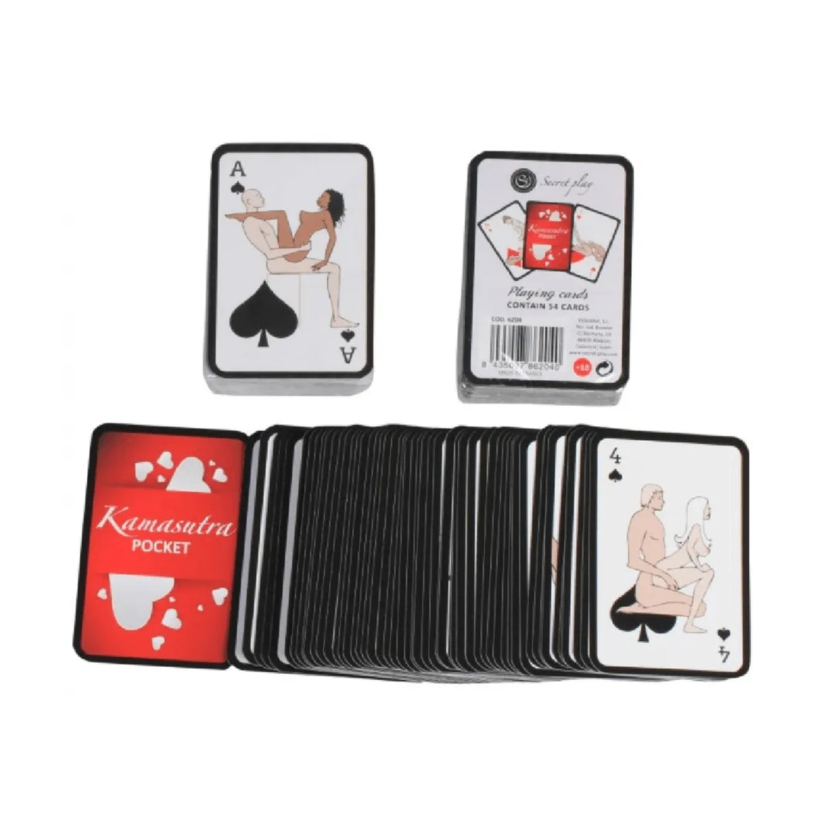 Mazzo carte Kamasutra Pocket Secret Play 54 carte con illustrazioni posizioni sessuali