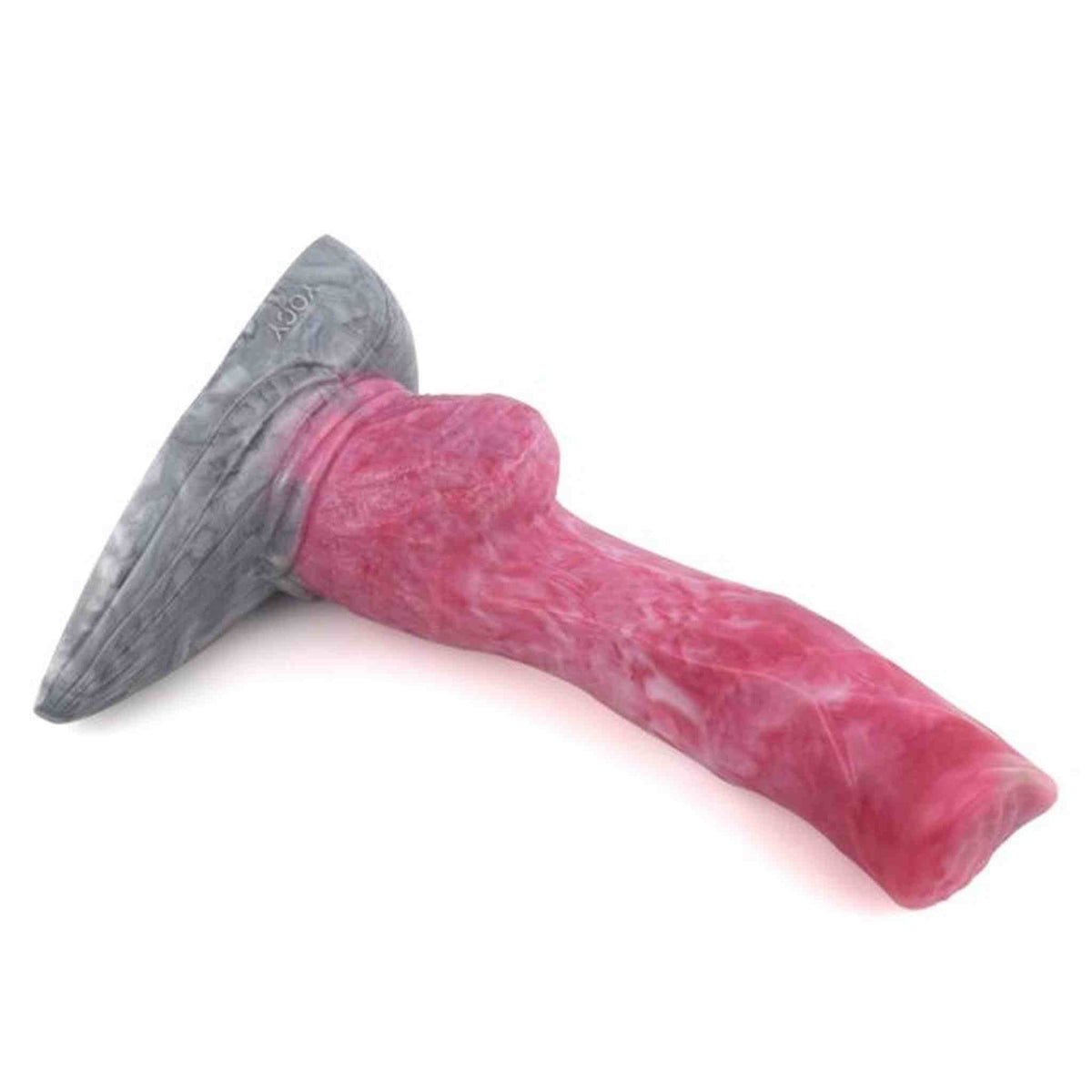 Dildo lingua di cane rosa venata con testa marmorizzata marchio XOOX