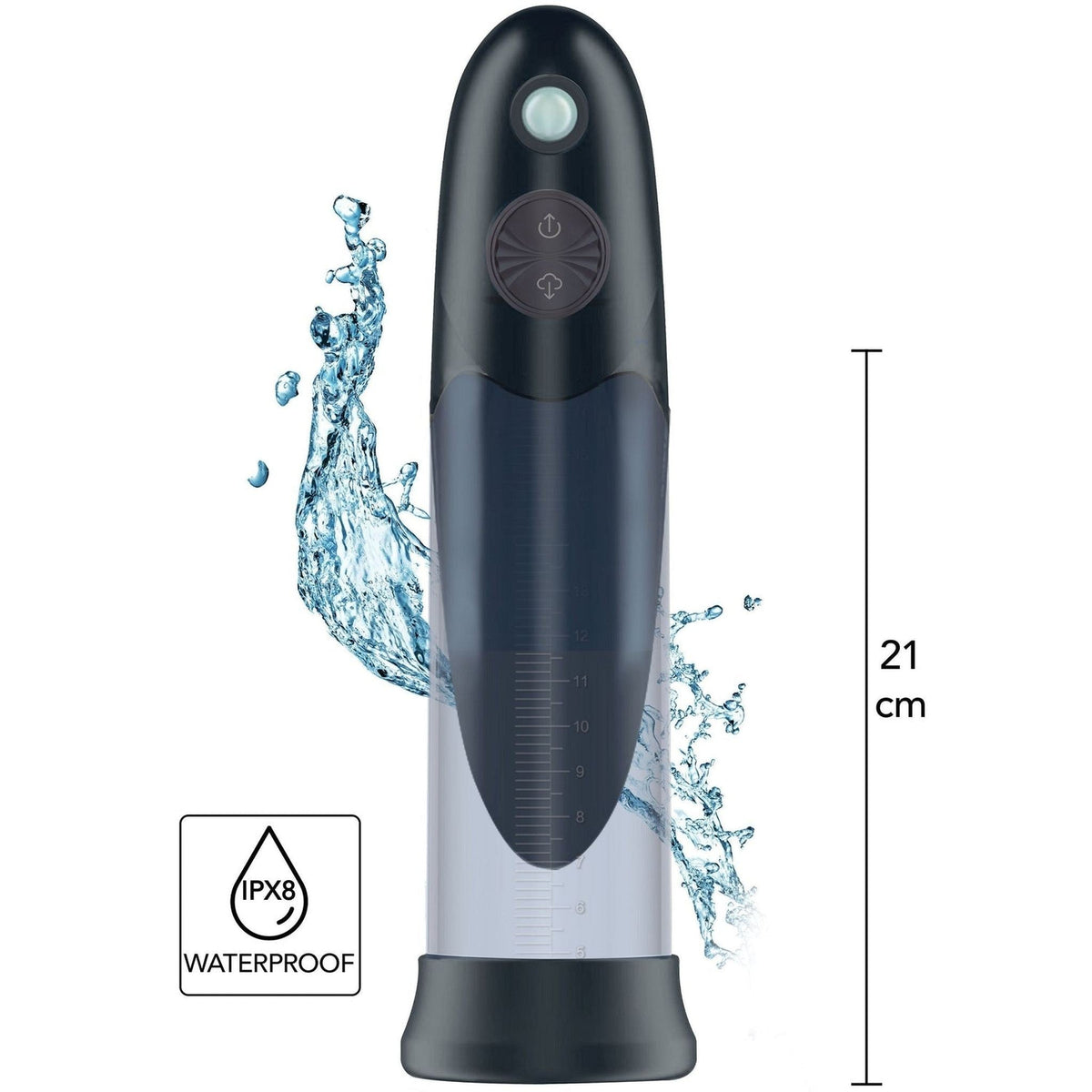 Pompa pene sviluppatore 2 in 1 impermeabile IPX8 con display digitale e scala graduata