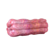 Toy masturbatore predatorio in silicone liquido rosa con texture biologica ondulata