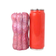 Toy masturbatore monster rosso e viola silicone liquido superficie nodosa confronto dimensioni