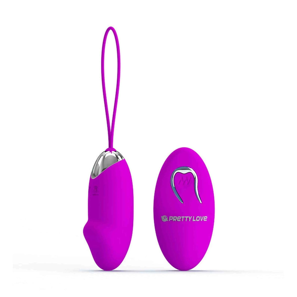 Vibratore uovo viola ergonomico Pretty Love Julia con cordino sospensione e telecomando wireless
