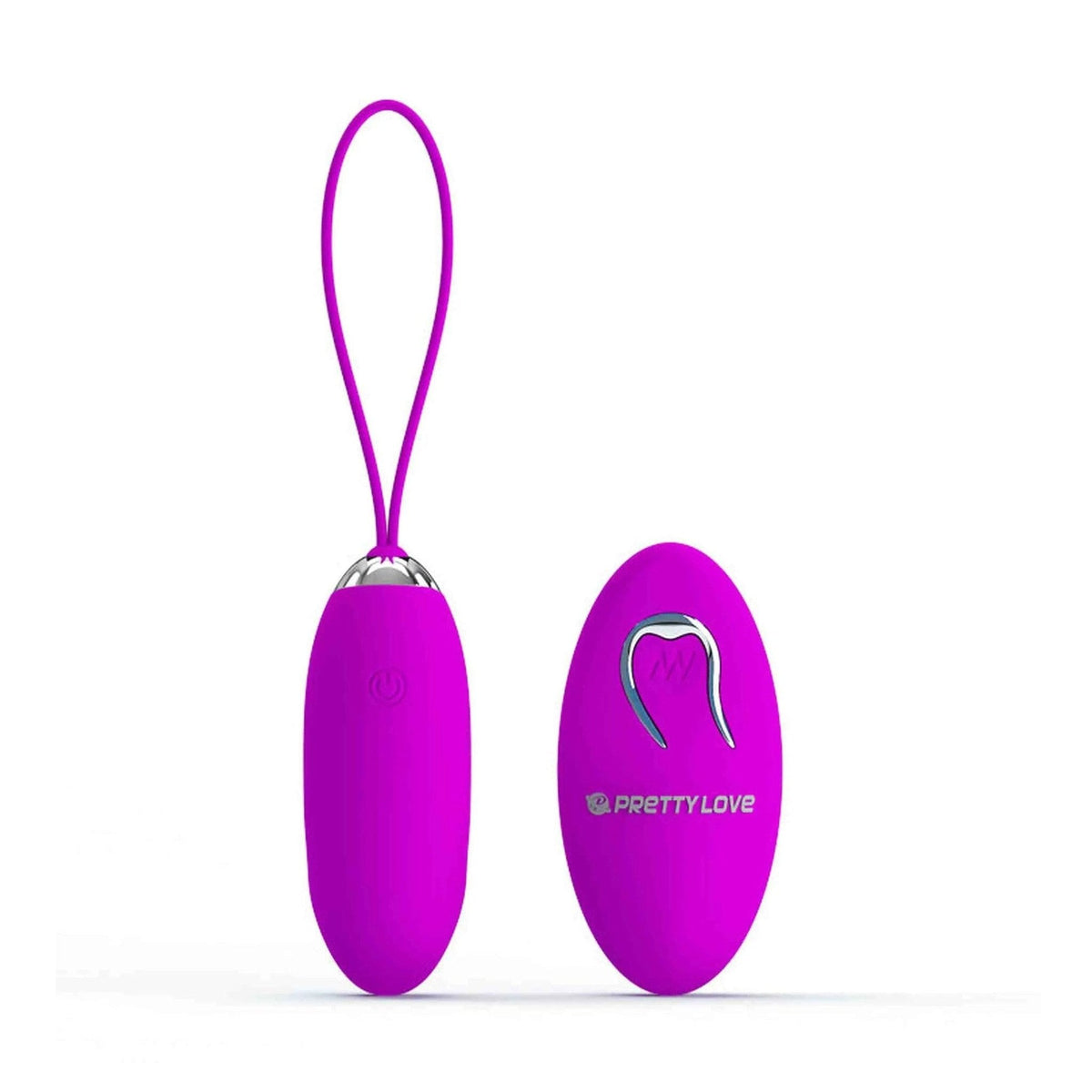 Uovo vibrante viola Pretty Love Julia con pulsante on/off, finitura silicone e telecomando ovale