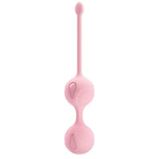 Pallina Kegel rosa Pretty Love vista frontale con manico e aperture