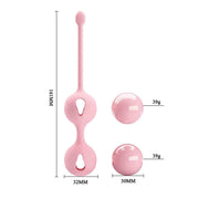 Palline Kegel rosa Pretty Love con misure e struttura a due sfere