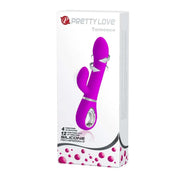 Scatola imballaggio vibratore coniglio viola acceso Pretty Love Terence 4 funzioni rotazione