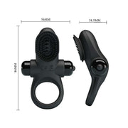 Misurazioni tecniche anello vibrante nero Pretty Love 86mm altezza forma ergonomica