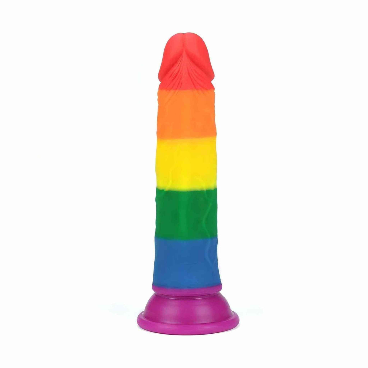 Dildo Prider Fallo Rainbow verticale in silicone medicale con dettagli anatomici