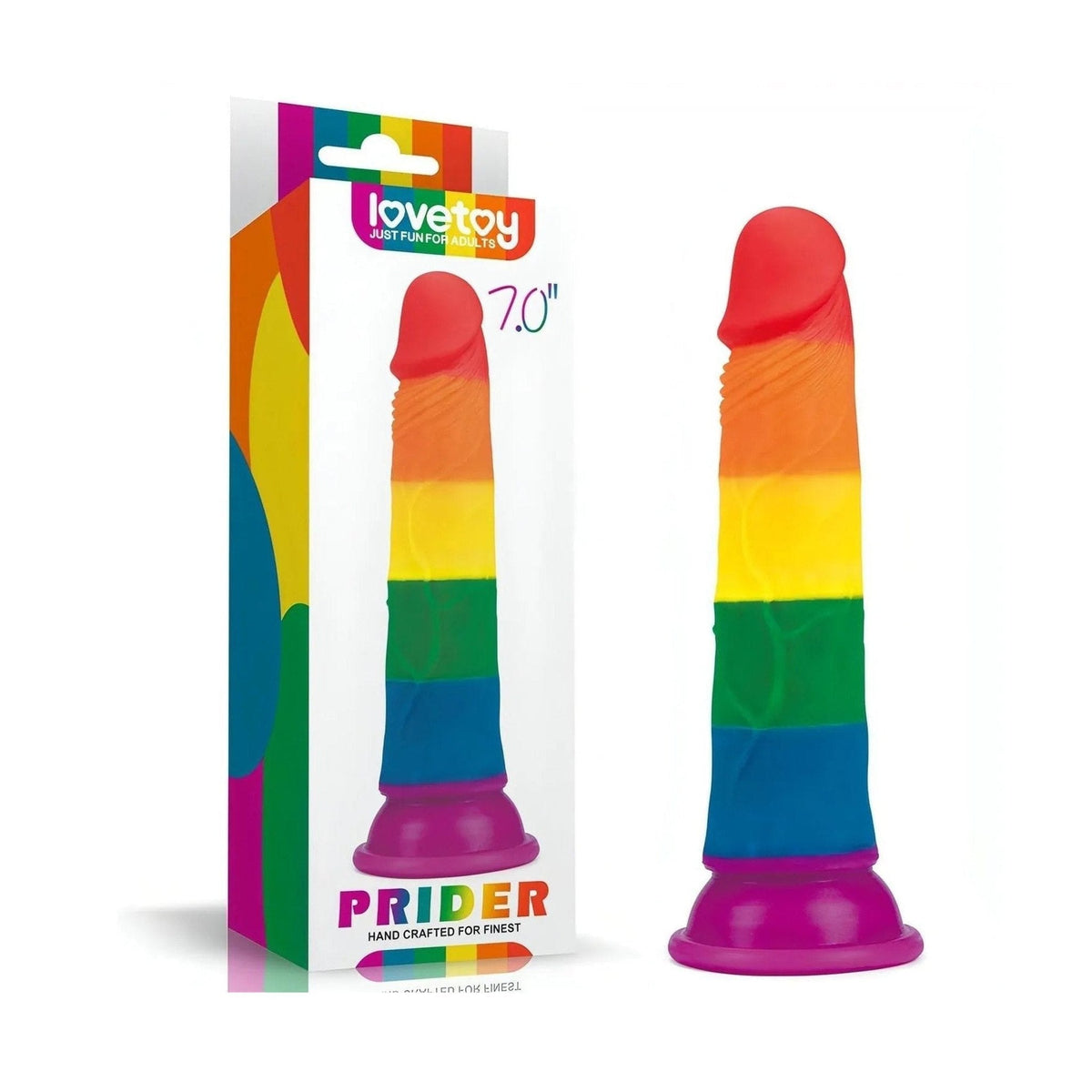 Confezione dildo Prider Fallo Rainbow in silicone medicale da 7 pollici