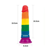 Misurazioni tecniche dildo Prider Fallo Rainbow 18,5 cm in silicone medicale