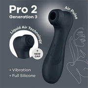 Satisfyer Pro 2 Gen 3 Vibratore Doppio Impulso d'Aria Nero con Nuova Copertura e Vibrazione