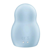Dettaglio pulsanti metallici e simboli riciclaggio sul retro vibratore Satisfyer