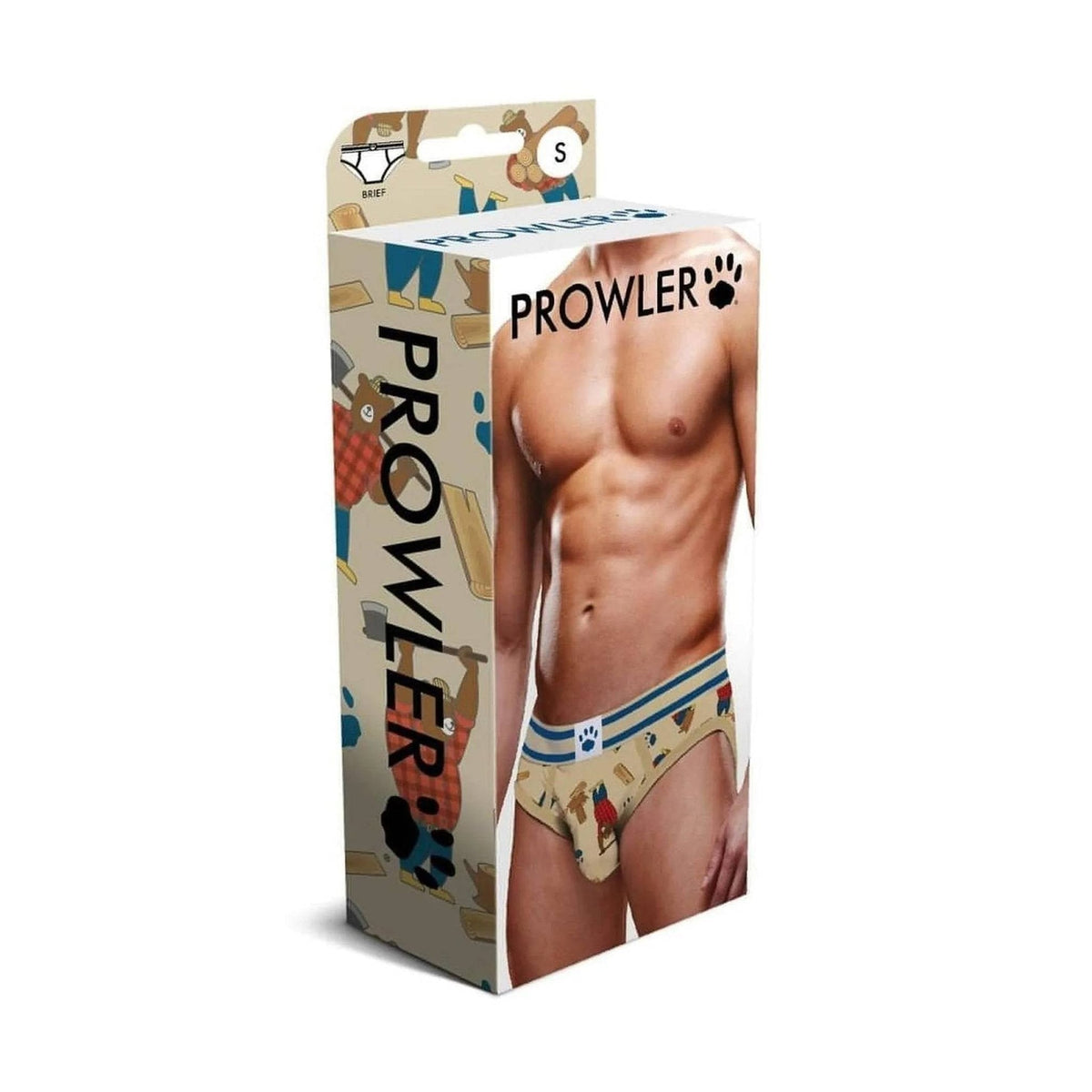 Scatola intimo maschile Prowler taglia S con logo e stampa orsi lumbersexual
