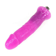 Dildo viola Love Machine diagonale con texture a rilievo e connettore metallico