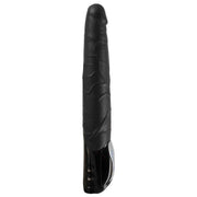 Vibratore nero You2Toys Black Push visto di profilo con pulsanti controllo spinta e vibrazione