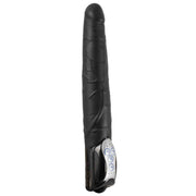 Vibratore nero You2Toys verticale con texture vene, pulsanti blu e indicatori LED spenti