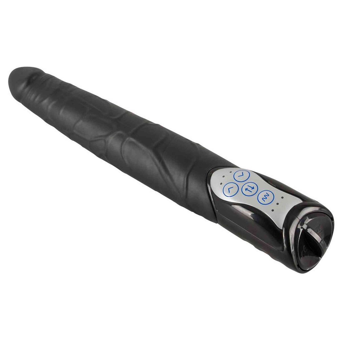 Vibratore nero You2Toys in silicone con texture vene e tre funzioni spinta vibrazione luce