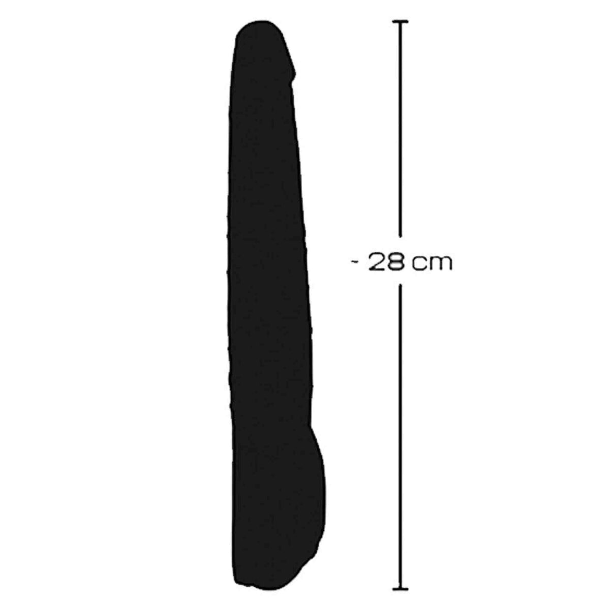 Siluetta vibratore nero You2Toys con indicazione altezza 28 cm e forma anatomica curva