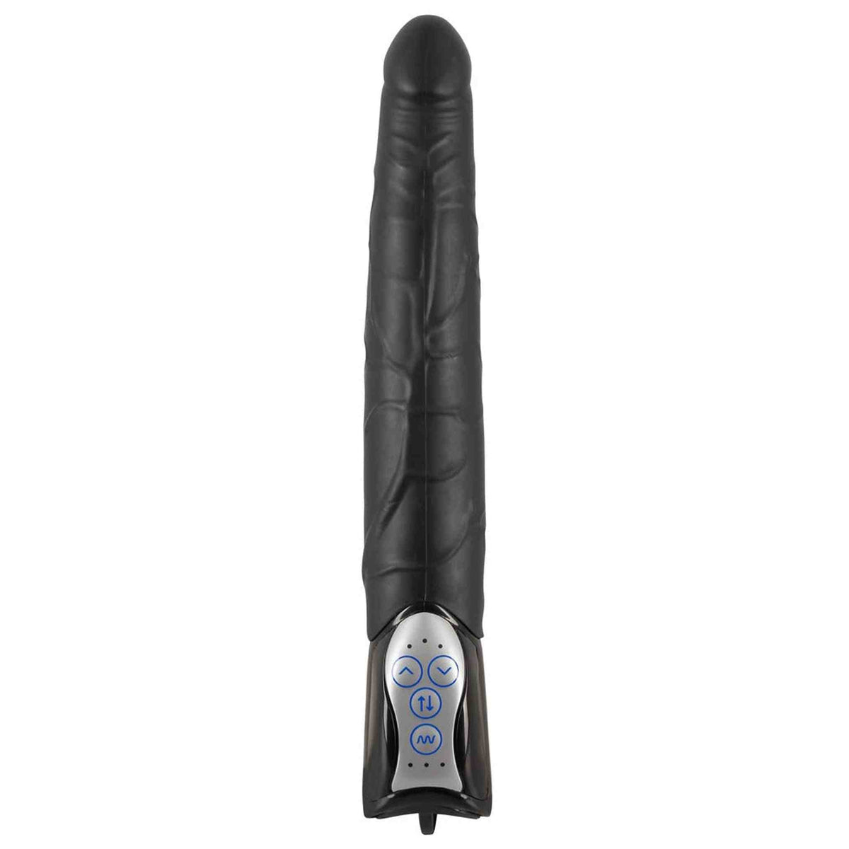 Vibratore nero realistico You2Toys Black Push con spinta e vibrazione, superficie testurizzata