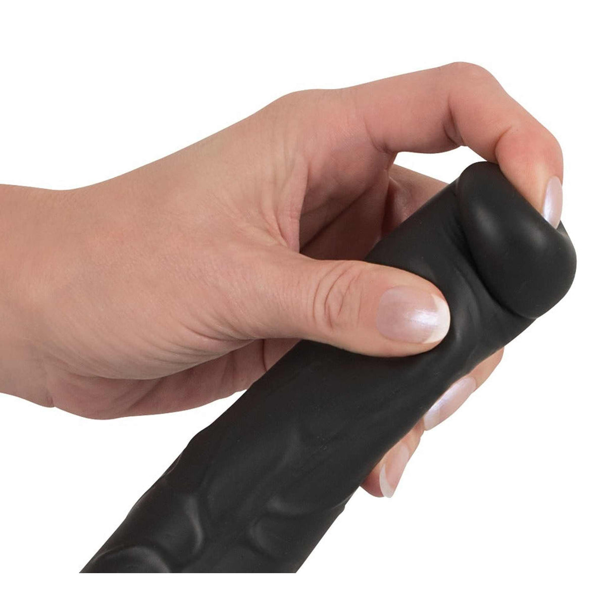 Vibratore nero You2Toys con finitura opaca texture realistica e testa anatomica dettagliata