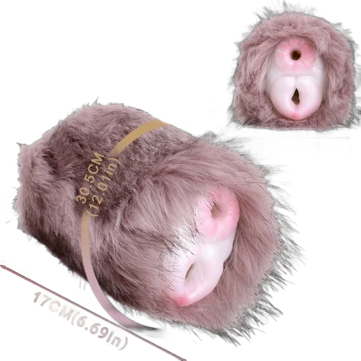 Rabbit Shape Animal Vaginal Doll, Furry Masturbator With Dual-channel