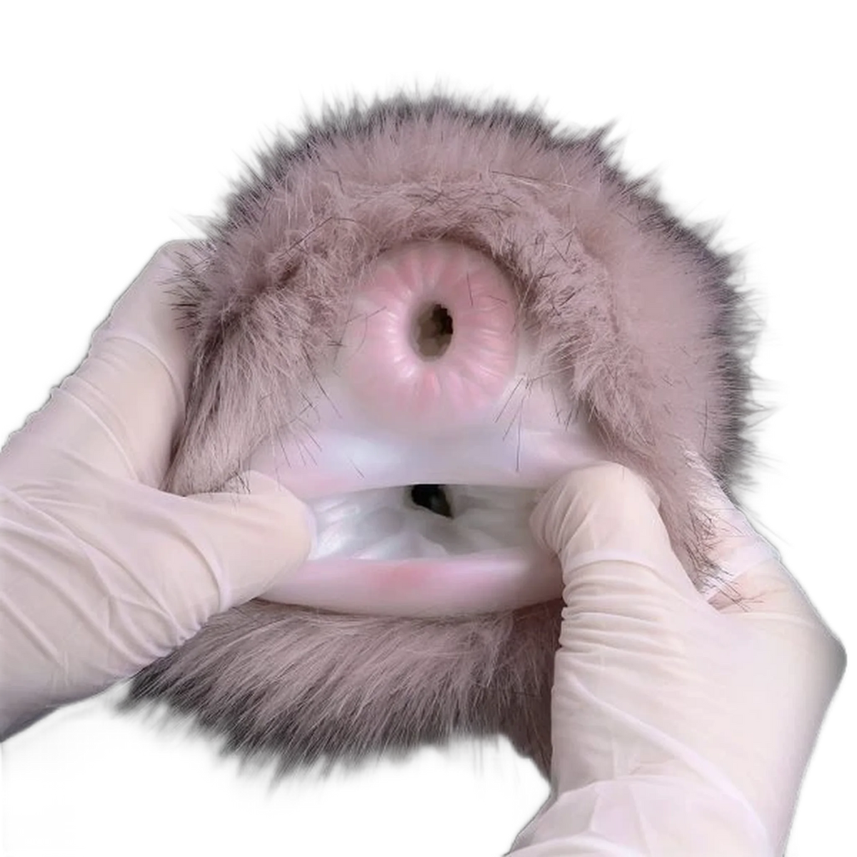 Rabbit Shape Animal Vaginal Doll, Furry Masturbator With Dual-channel