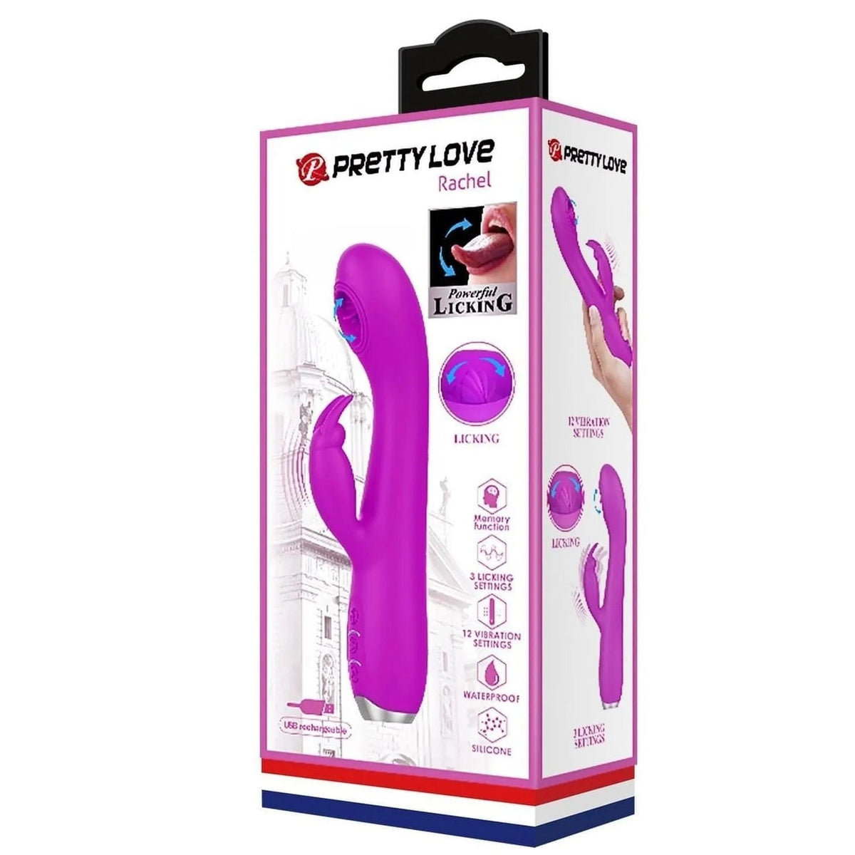 Rachel Vibratore Rabbit in silicone con Lingua Vibrante interna