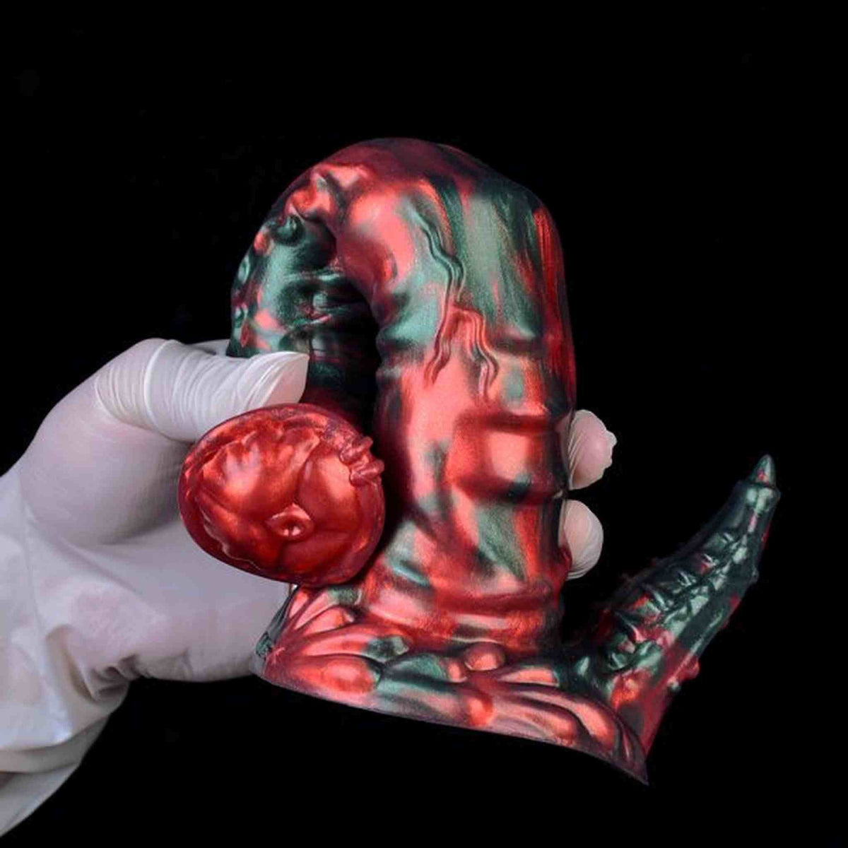 Red liquid silicone devils dildos