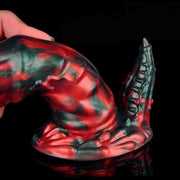 Red liquid silicone devils dildos