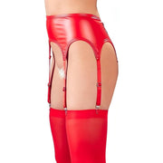 Reggicalze wetlook con calze abbinate