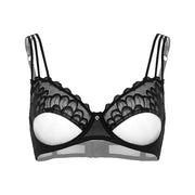 Reggiseno Sexy Con Pizzo Nero e Inserto Trasparente