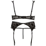 Reggiseno, reggicalze e tanga nero - 80C/M