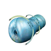 Dimensioni 24 cm masturbatore Rolling Wolf forma curva blu iridescente