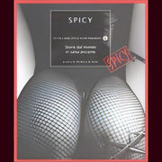 Copertina libro SPICY Storie dal mondo in salsa piccante con bordo rosso e foto gambe calze a rete