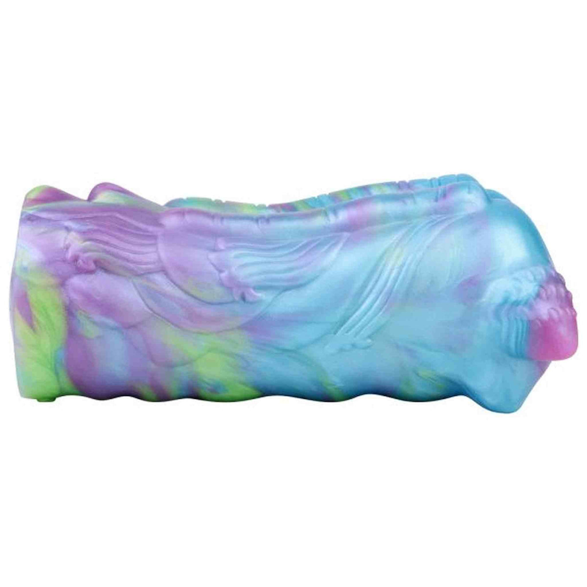 Vista superiore coniglio marino silicone effetto marmorizzato blu viola verde