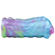 Vista superiore coniglio marino silicone effetto marmorizzato blu viola verde