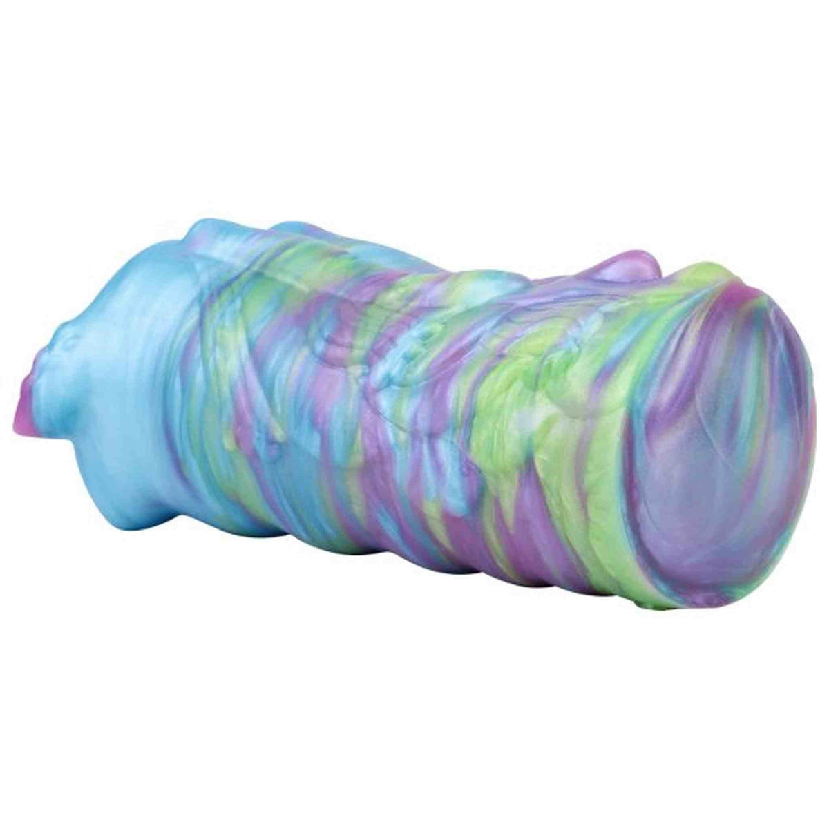 Retro coniglio marino silicone lucido colorazione a strisce ondulate multicolore