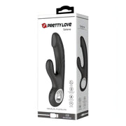 Selene Vibratore rabbit nero con glande scolpito - 7 Modalità di vibrazione, Ricaricabile tramite USB