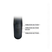 Selene Vibratore rabbit nero con glande scolpito - 7 Modalità di vibrazione, Ricaricabile tramite USB