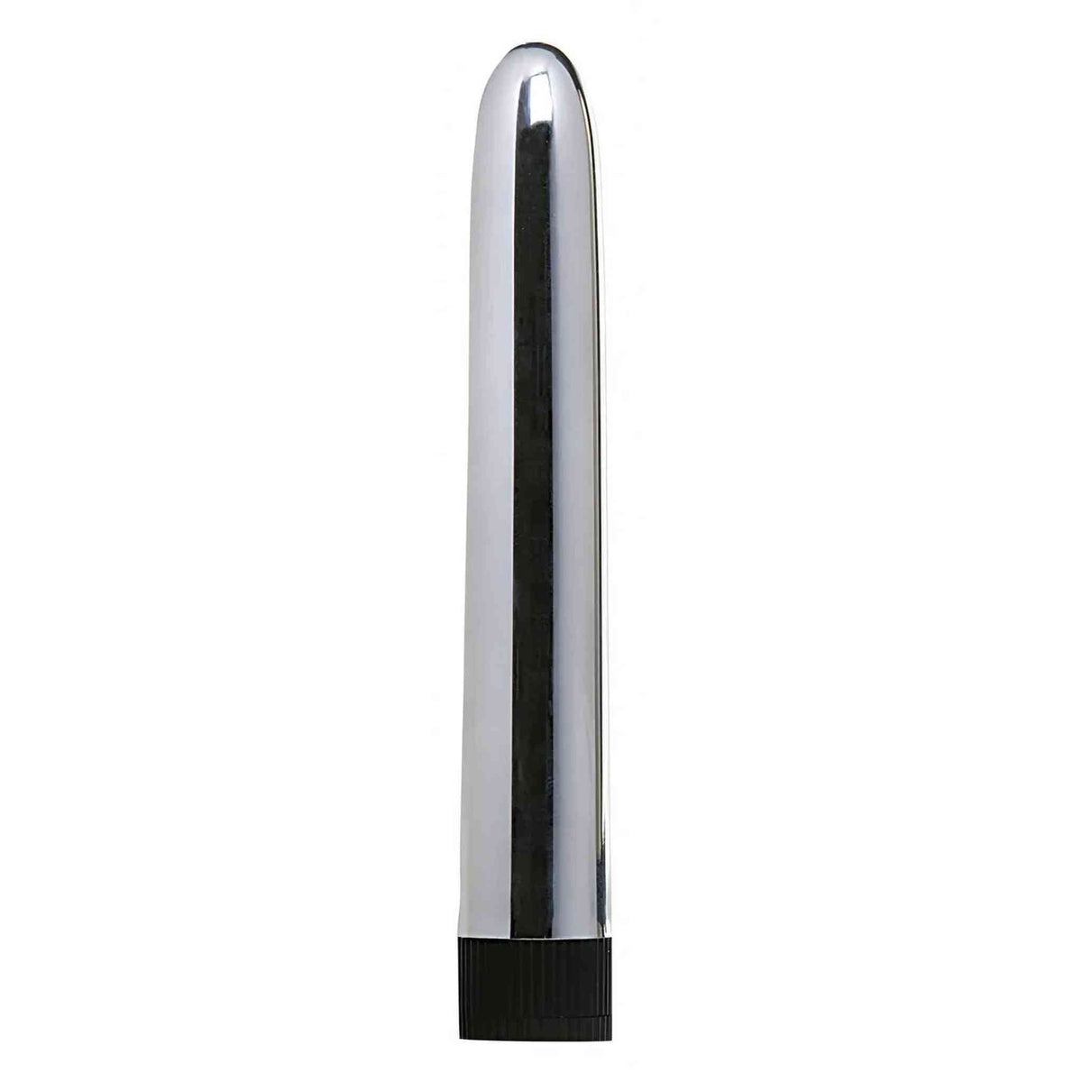 Vibratore cromato lucido Intense con punta arrotondata e base nera