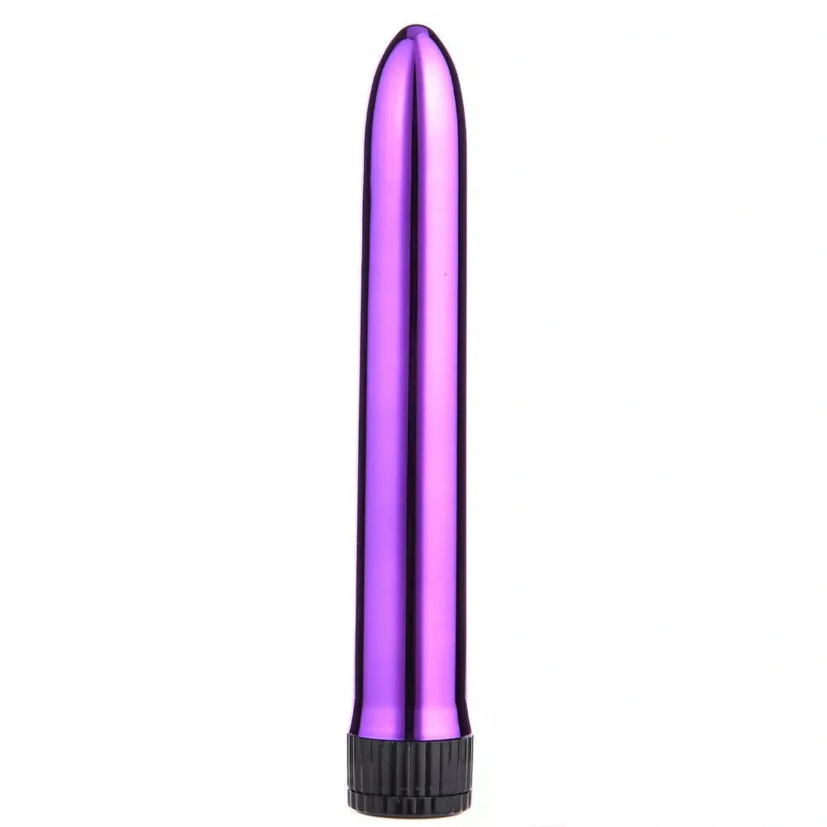 Vibratore Intense VITO viola iridescente superficie lucida base nera scanalata