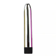 Vibratore Intense VITO trasparente con strisce interne colorate e base a righe nere