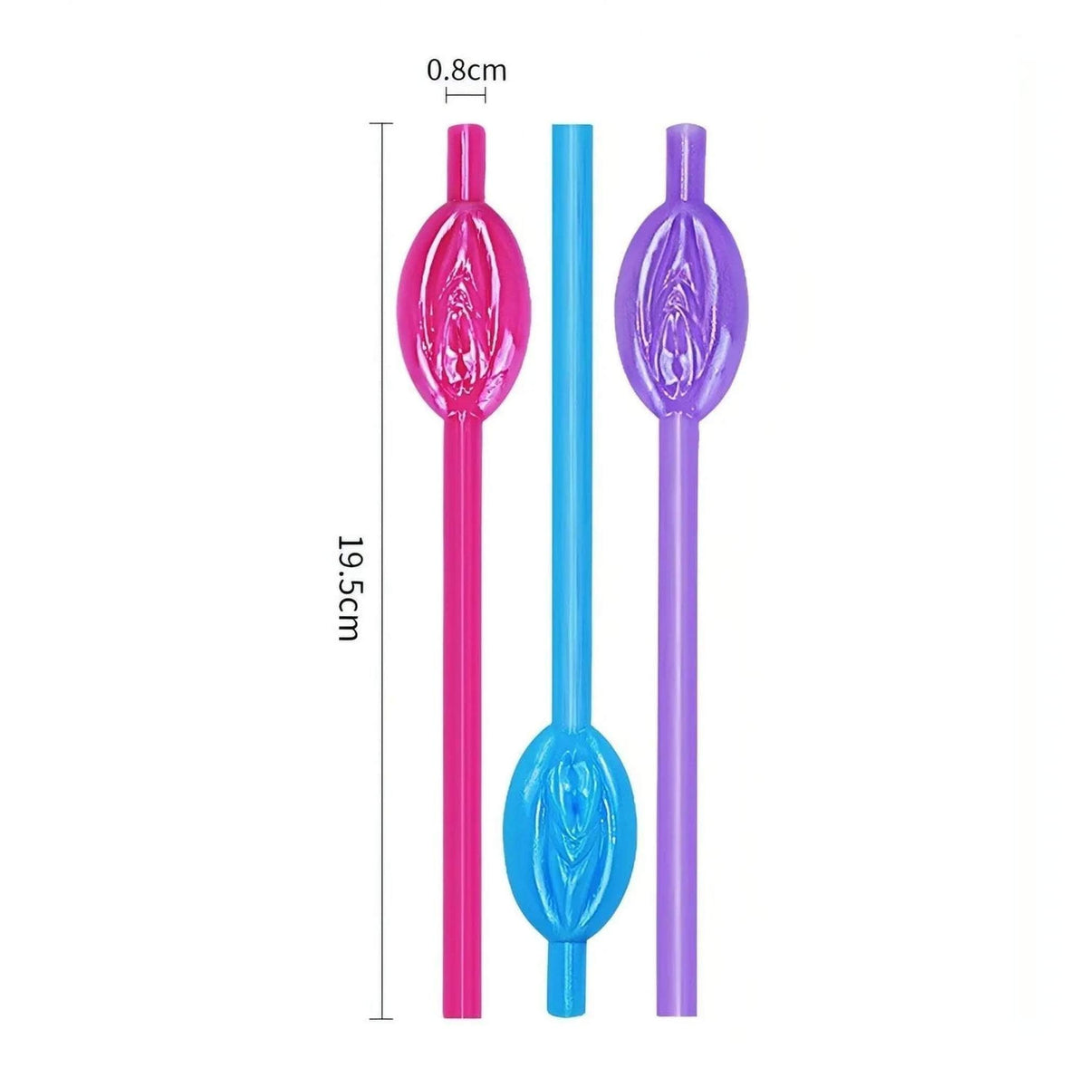 Set 9 Cannucce a forma di Vagina - Colori Misti