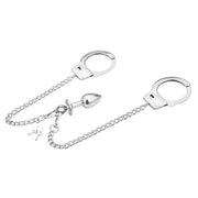 Set BDSM Manette con Plug Anale in Acciaio