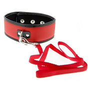 Set Collare Rosso e Nero con Guinzaglio Rosso